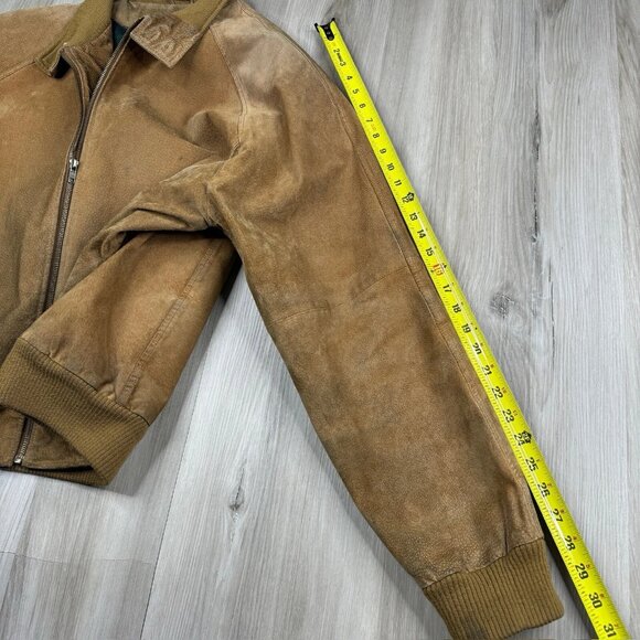 Orvis Leather Bomber Jacket Aviator Vintage Brown Mens Size L Large - Picture 10 of 16